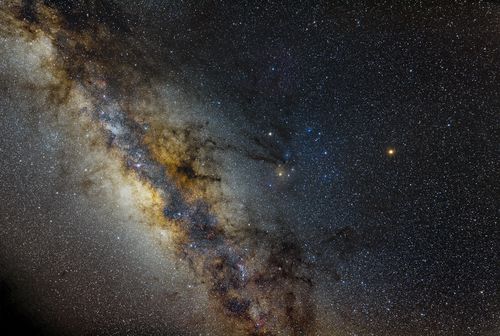 Milky Way bulge after astronomical twilight near Pico de la Cruz (1800 mt)