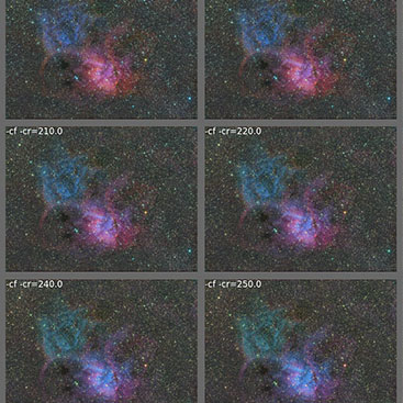 Multiband mapping for astrophotography based on PCA