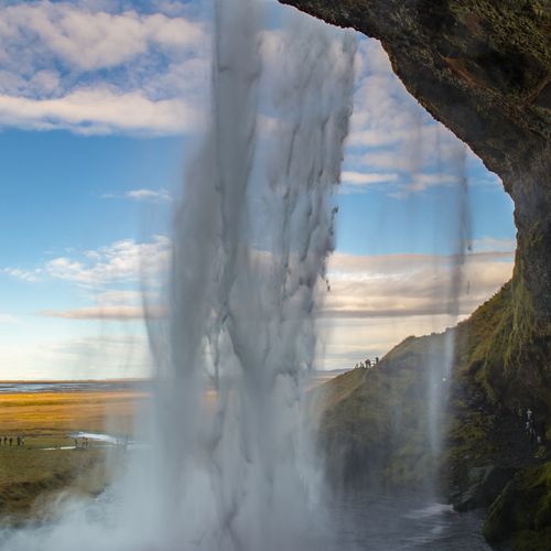 Behind Seljalandfoss waterfall